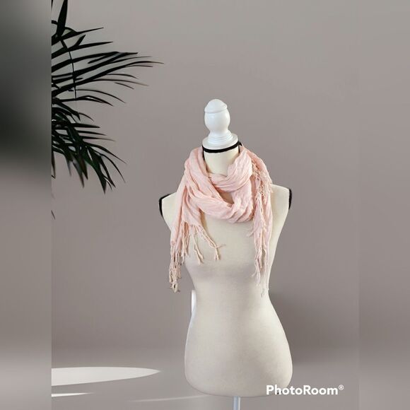 Baby pink pashmina shawl scarf wrap - Picture 3 of 5
